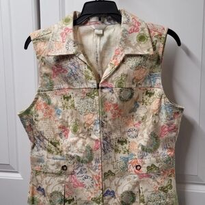 Christopher & Banks Women's Vest Size: Small Stretch Butterflies